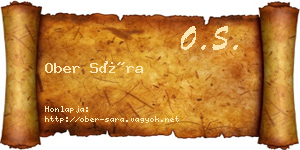 Ober Sára névjegykártya